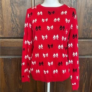 NWT Macy’s Charter Club Red Bow Sweater